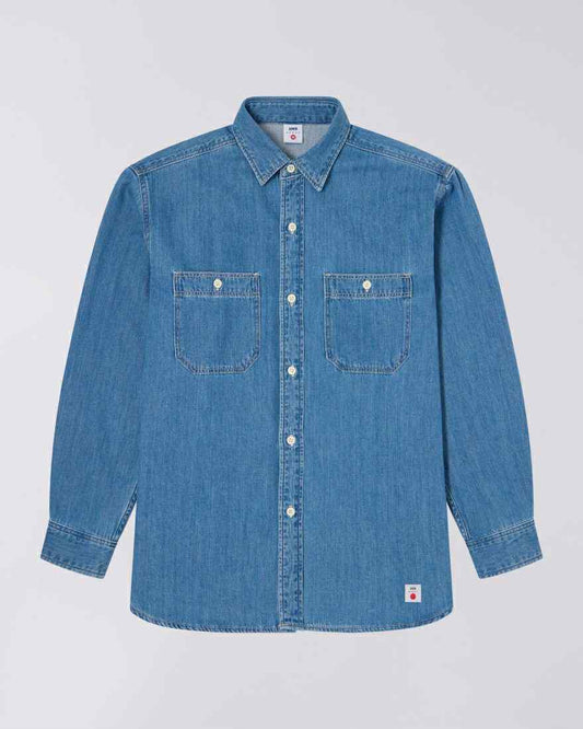 EDWIN WORK SHIRT RIGHT AND DENIM 7OZ - BLUE LIGHT USED