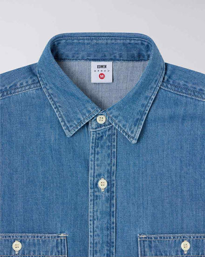 EDWIN WORK SHIRT RIGHT AND DENIM 7OZ - BLUE LIGHT USED