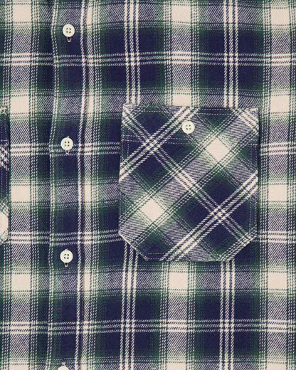 EDWIN WORK SHIRT L/S - NAVY / GREEN