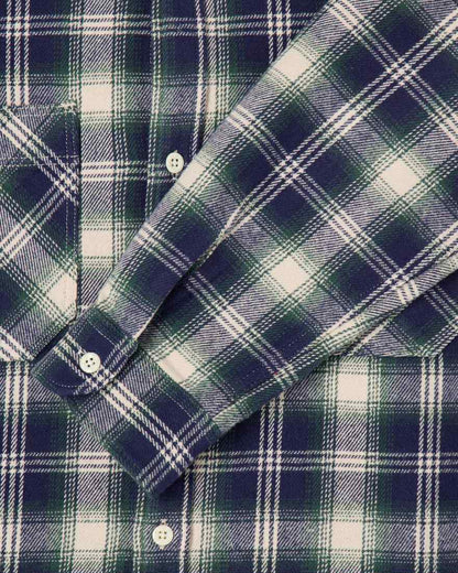 EDWIN WORK SHIRT L/S - NAVY / GREEN