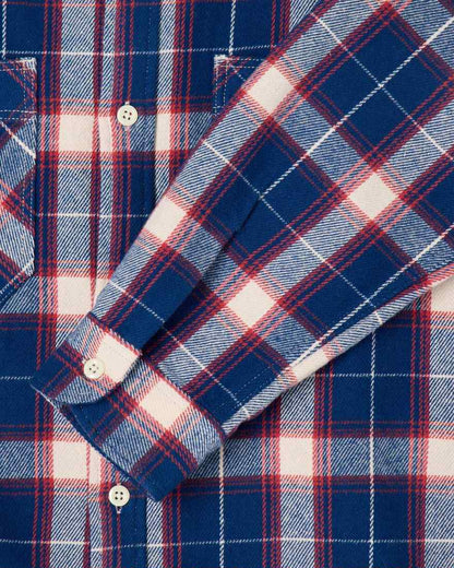 EDWIN WORK SHIRT L/S - NAVY / RED