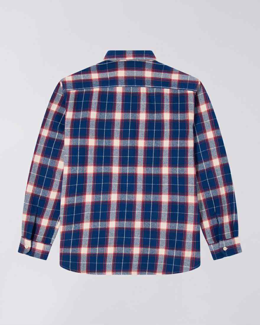 EDWIN WORK SHIRT L/S - NAVY / RED