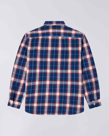EDWIN WORK SHIRT L/S - NAVY / RED