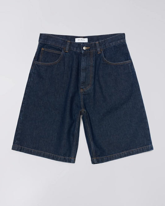 EDWIN WORKER SHORT - BLUE / DARK MARBLE WASH