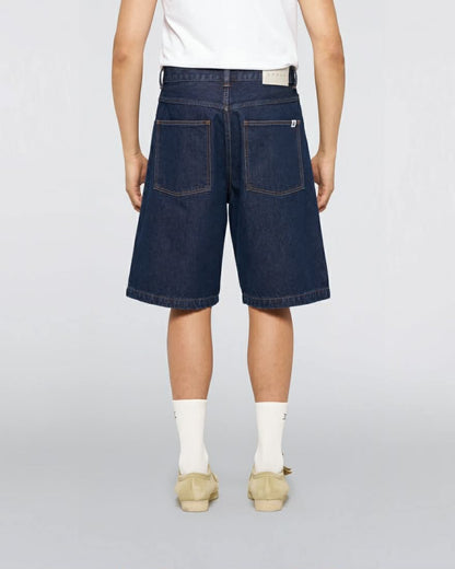 EDWIN WORKER SHORT - BLUE / DARK MARBLE WASH