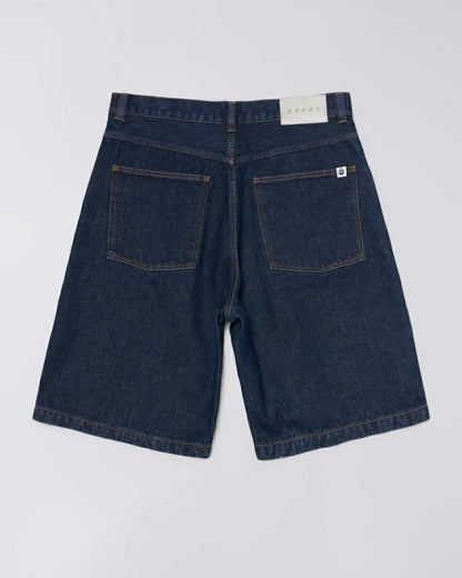EDWIN WORKER SHORT - BLUE / DARK MARBLE WASH