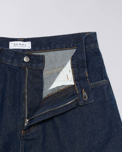 EDWIN WORKER SHORT - BLUE / DARK MARBLE WASH