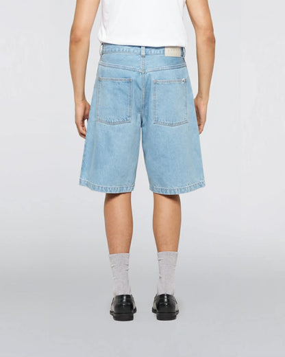 EDWIN WORKER SHORT - BLUE / HEAVY BLEACH WASH
