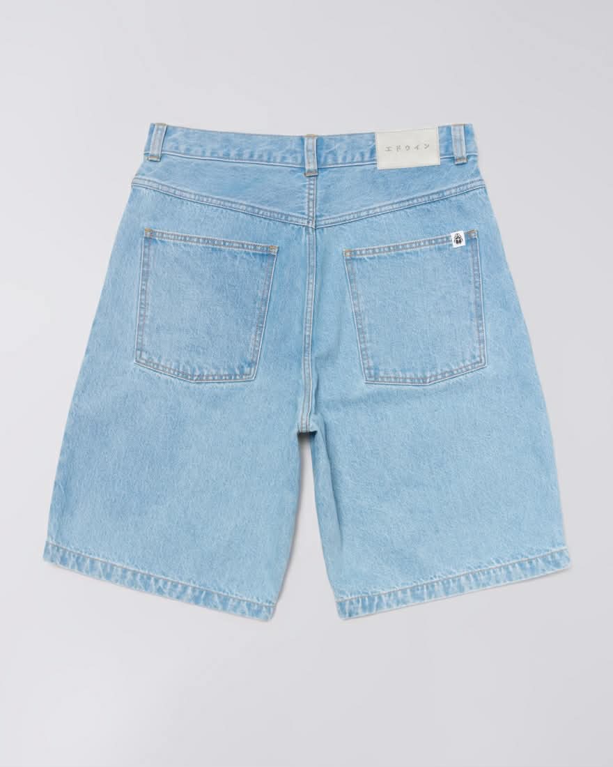 EDWIN WORKER SHORT - BLUE / HEAVY BLEACH WASH