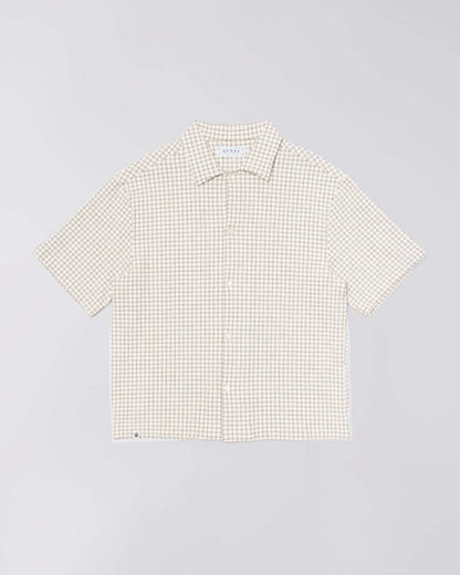 EDWIN ZED S/S SHIRT - WHITE / BROWN