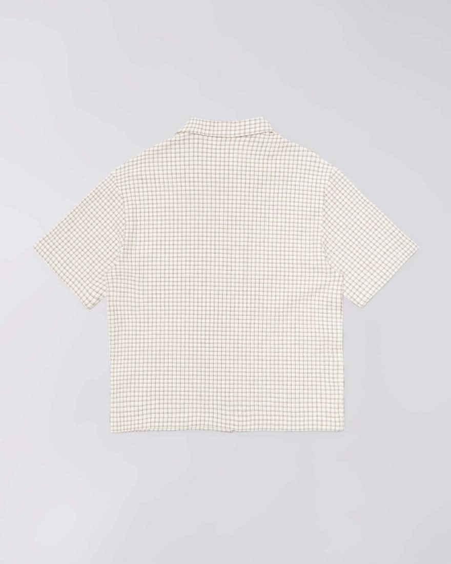 EDWIN ZED S/S SHIRT - WHITE / BROWN