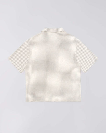 EDWIN ZED S/S SHIRT - WHITE / BROWN