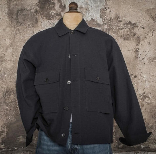 FLEURS DE BAGNE LA CHEMISE CARGO "SEERSUCKER" - BLACK