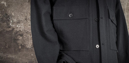 FLEURS DE BAGNE LA CHEMISE CARGO "SEERSUCKER" - BLACK