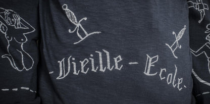 FLEURS DE BAGNE MARINIERE VIEILLE ECOLE "FULL PRINTED BOUSILLES" - NAVY