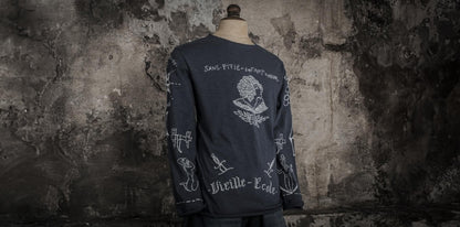 FLEURS DE BAGNE MARINIERE VIEILLE ECOLE "FULL PRINTED BOUSILLES" - NAVY