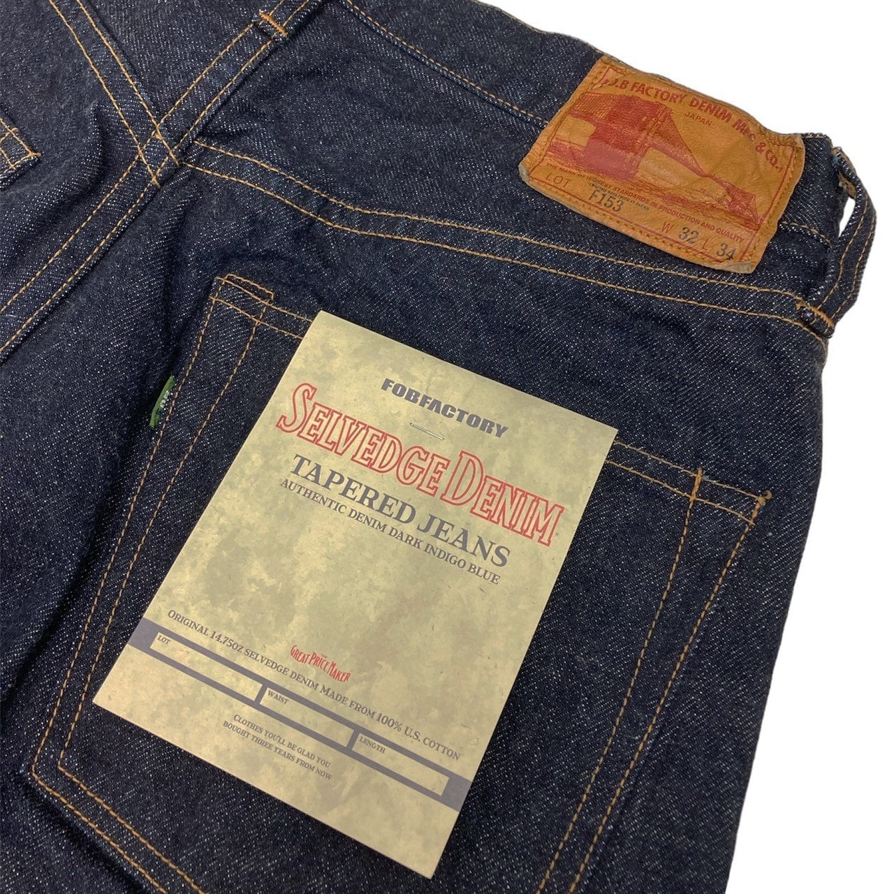F153 SELVEDGE DENIM TAPERED 5 POCKETS - INDIGO