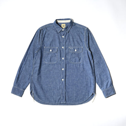 FOB FACTORY F3494 CHAMBRAY WORK SHIRT - INDIGO
