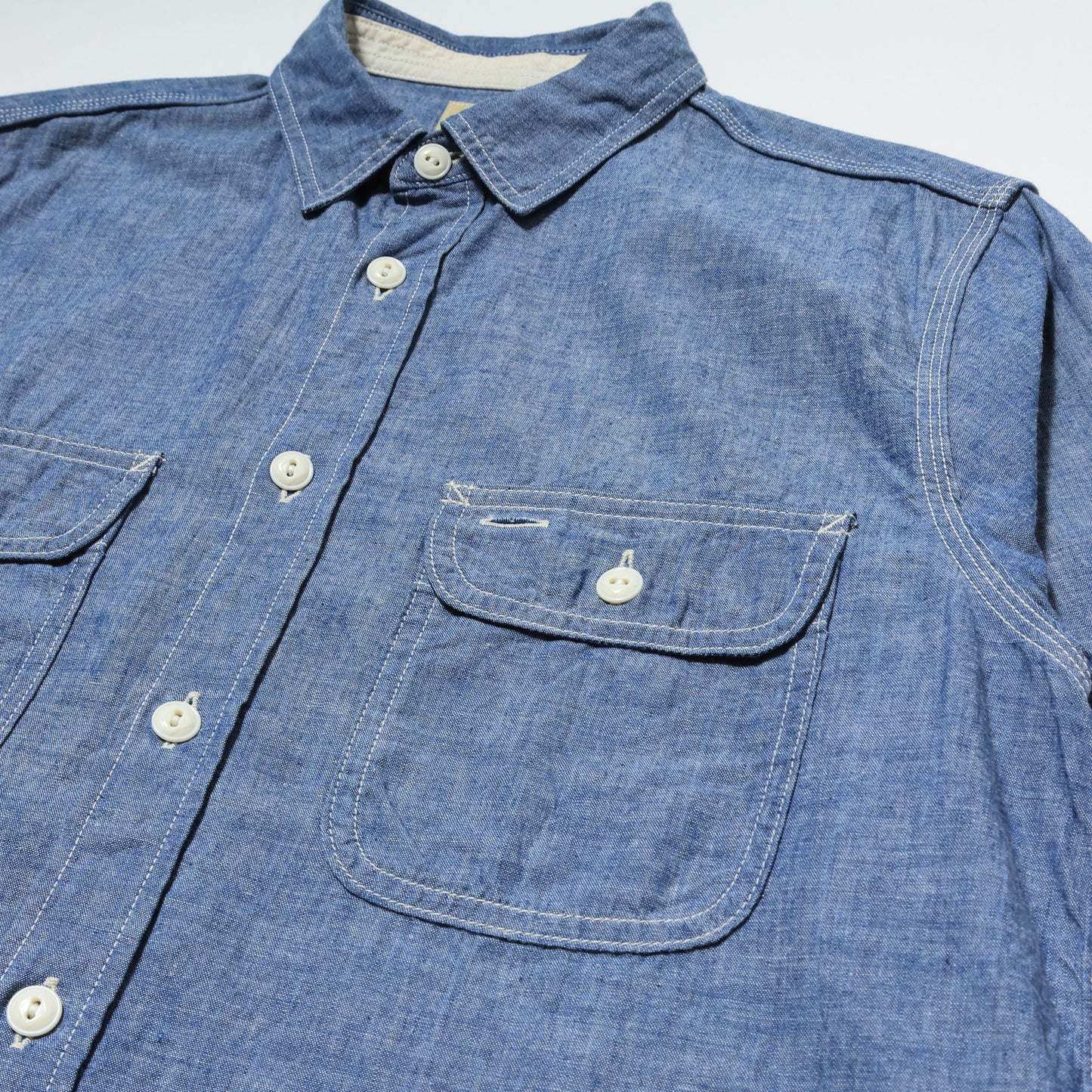 FOB FACTORY F3494 CHAMBRAY WORK SHIRT - INDIGO