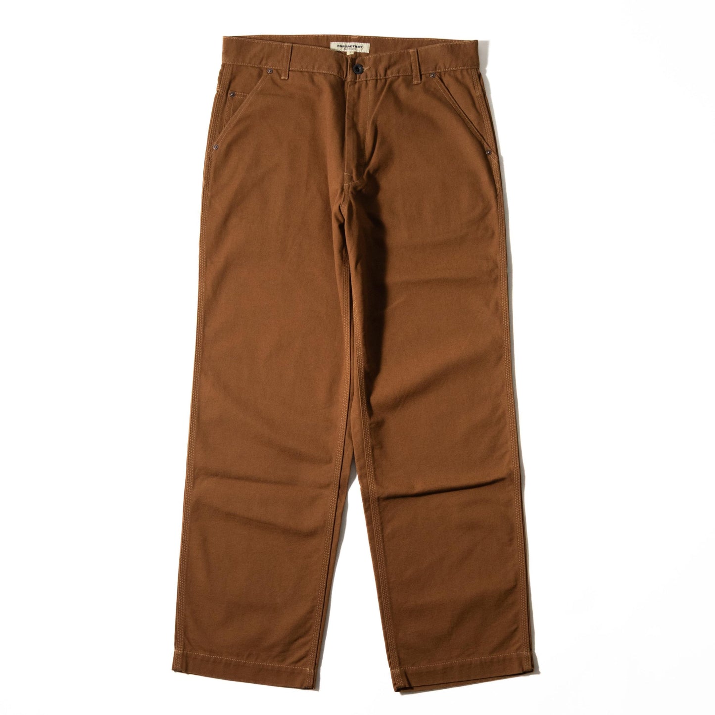 FOB FACTORY F0530 COTTON DUCK WORK PANTS - BROWN
