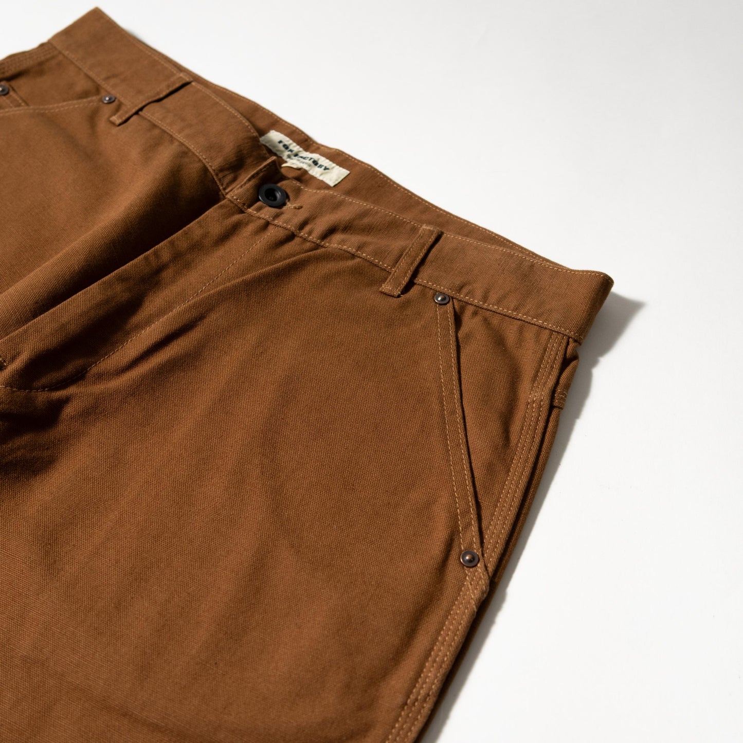 FOB FACTORY F0530 COTTON DUCK WORK PANTS - BROWN