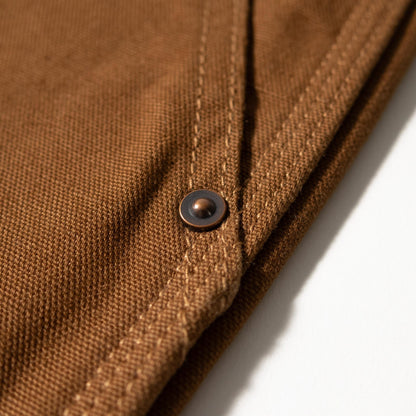 FOB FACTORY F0530 COTTON DUCK WORK PANTS - BROWN
