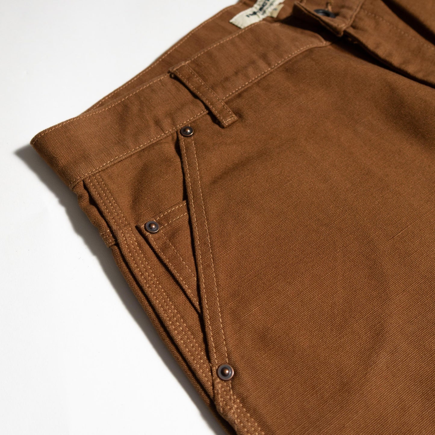 FOB FACTORY F0530 COTTON DUCK WORK PANTS - BROWN