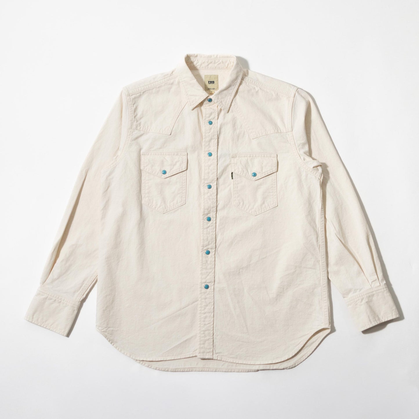 FOB FACTORY F3512 WESTERN SHIRT - ECRU