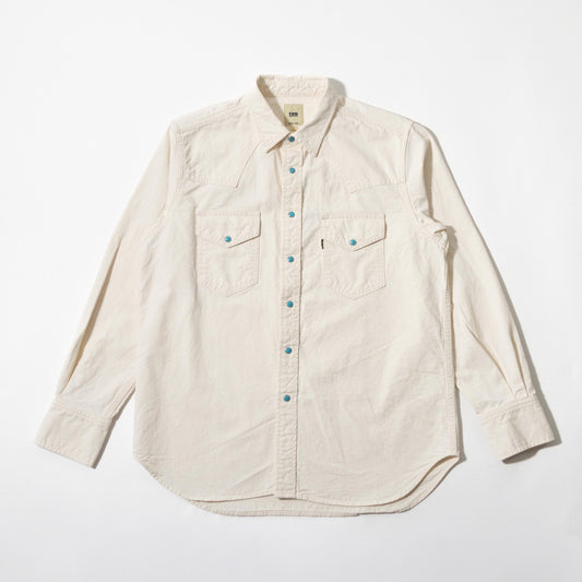 FOB FACTORY F3512 WESTERN SHIRT - ECRU