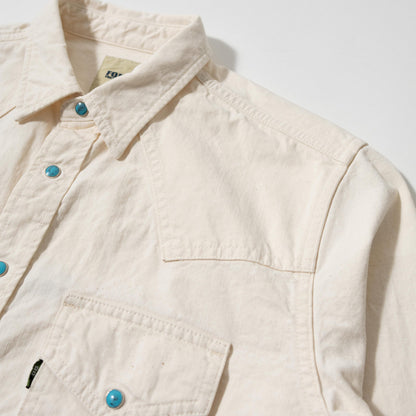 FOB FACTORY F3512 WESTERN SHIRT - ECRU