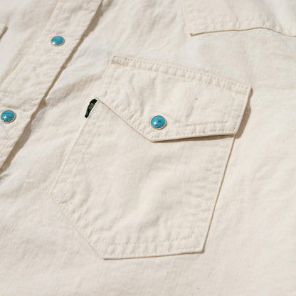 FOB FACTORY F3512 WESTERN SHIRT - ECRU