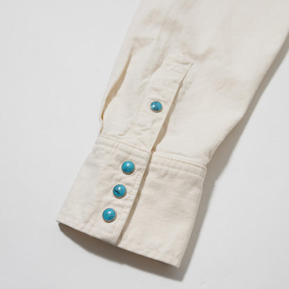 FOB FACTORY F3512 WESTERN SHIRT - ECRU