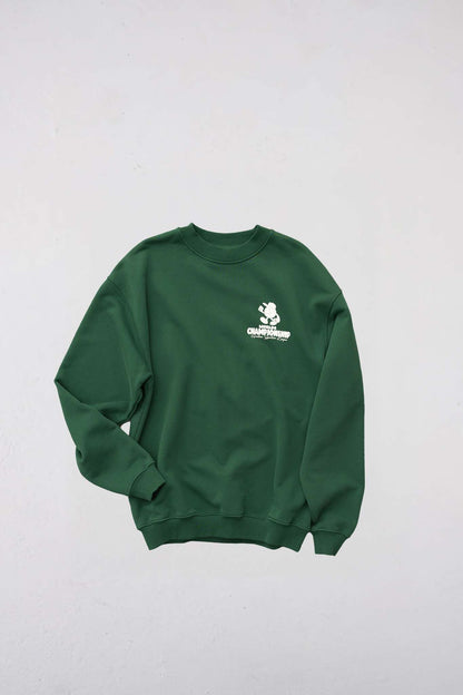 GOODIES SPORTIVE 550G CHAMPIONSHIP CREW SWEATSHIRT - GREEN