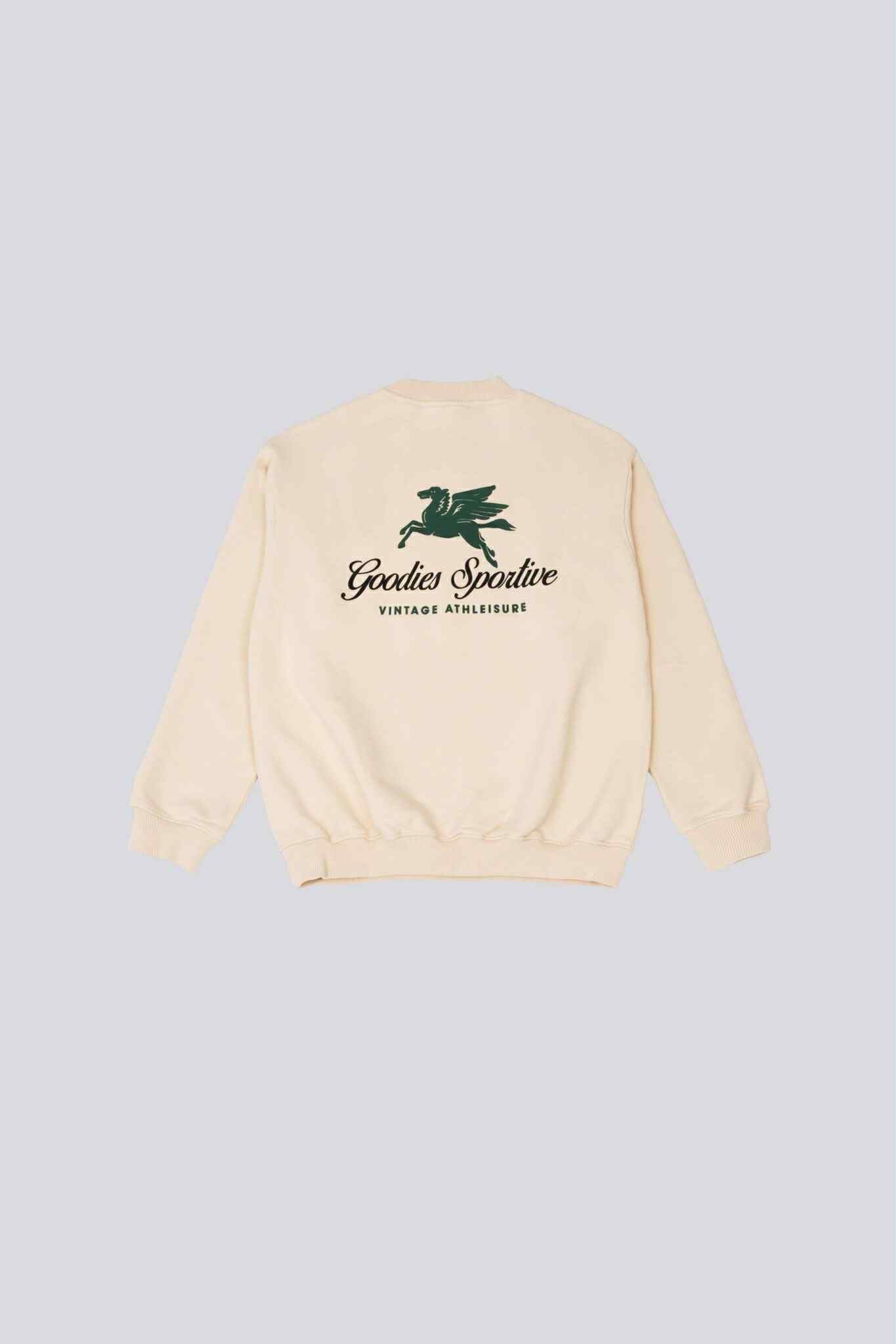 GOODIES SPORTIVE 550 G PREMIUM HUMMUS CREWNECK PUFF PRINT - BUTTER