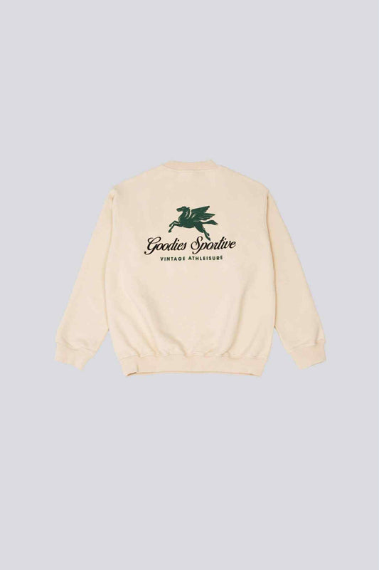 GOODIES SPORTIVE 550 G PREMIUM HUMMUS CREWNECK PUFF PRINT - BUTTER