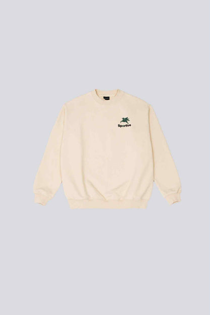 GOODIES SPORTIVE 550 G PREMIUM HUMMUS CREWNECK PUFF PRINT - BUTTER