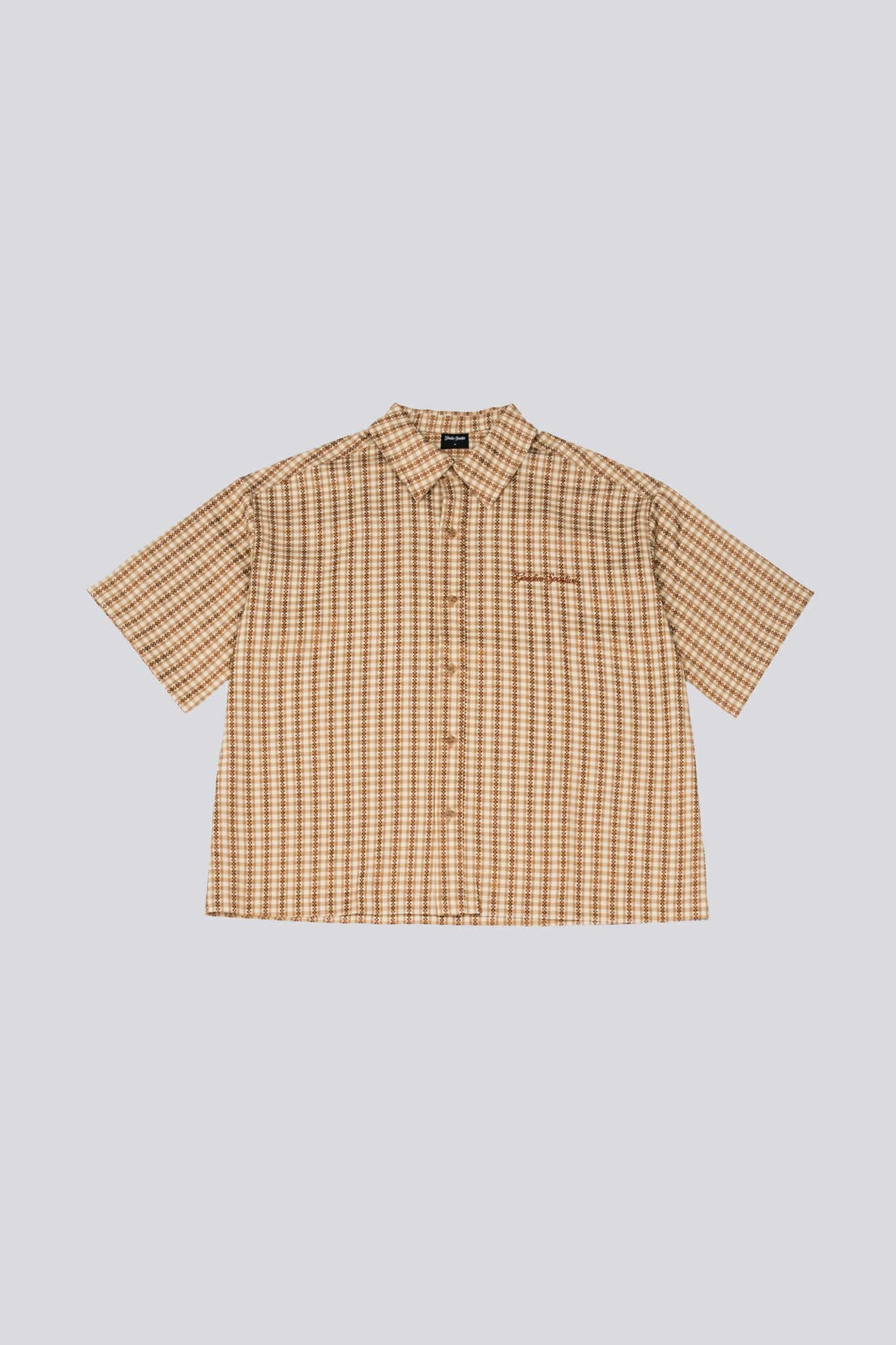GOODIES SPORTIVE AMPHORA BOXY SHIRT - ECRU / BROWN JACQUARD