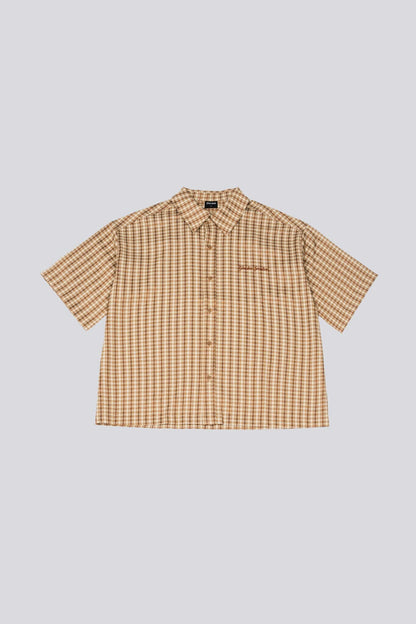 GOODIES SPORTIVE AMPHORA BOXY SHIRT - ECRU / BROWN JACQUARD