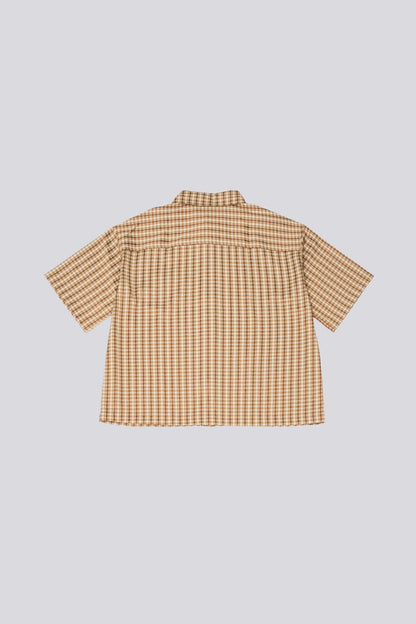 GOODIES SPORTIVE AMPHORA BOXY SHIRT - ECRU / BROWN JACQUARD