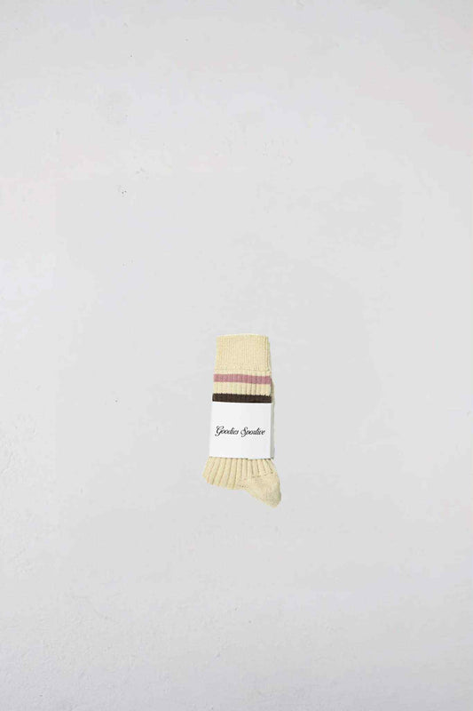 GOODIES SPORTIVE ATELIER RUSTIC SOCKS - ECRU CHOCOLATE / PINK