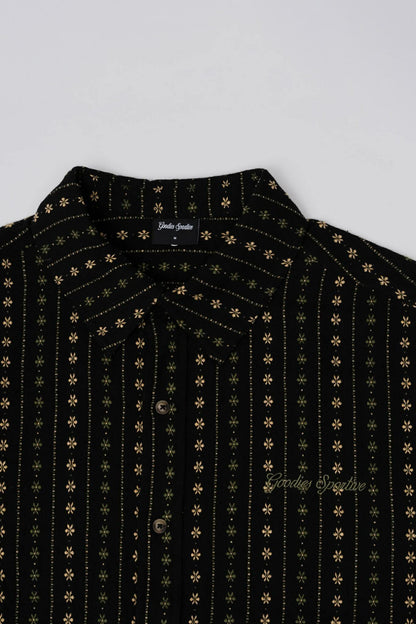 GOODIES SPORTIVE THYME BOXY SHIRT - BLACK JACQUARD