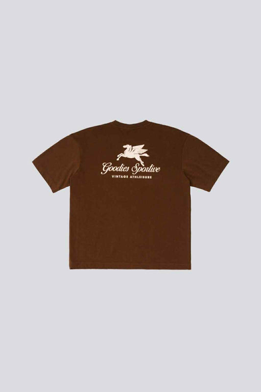 GOODIES SPORTIVE PEGASUS TEE - CHOCOLATE