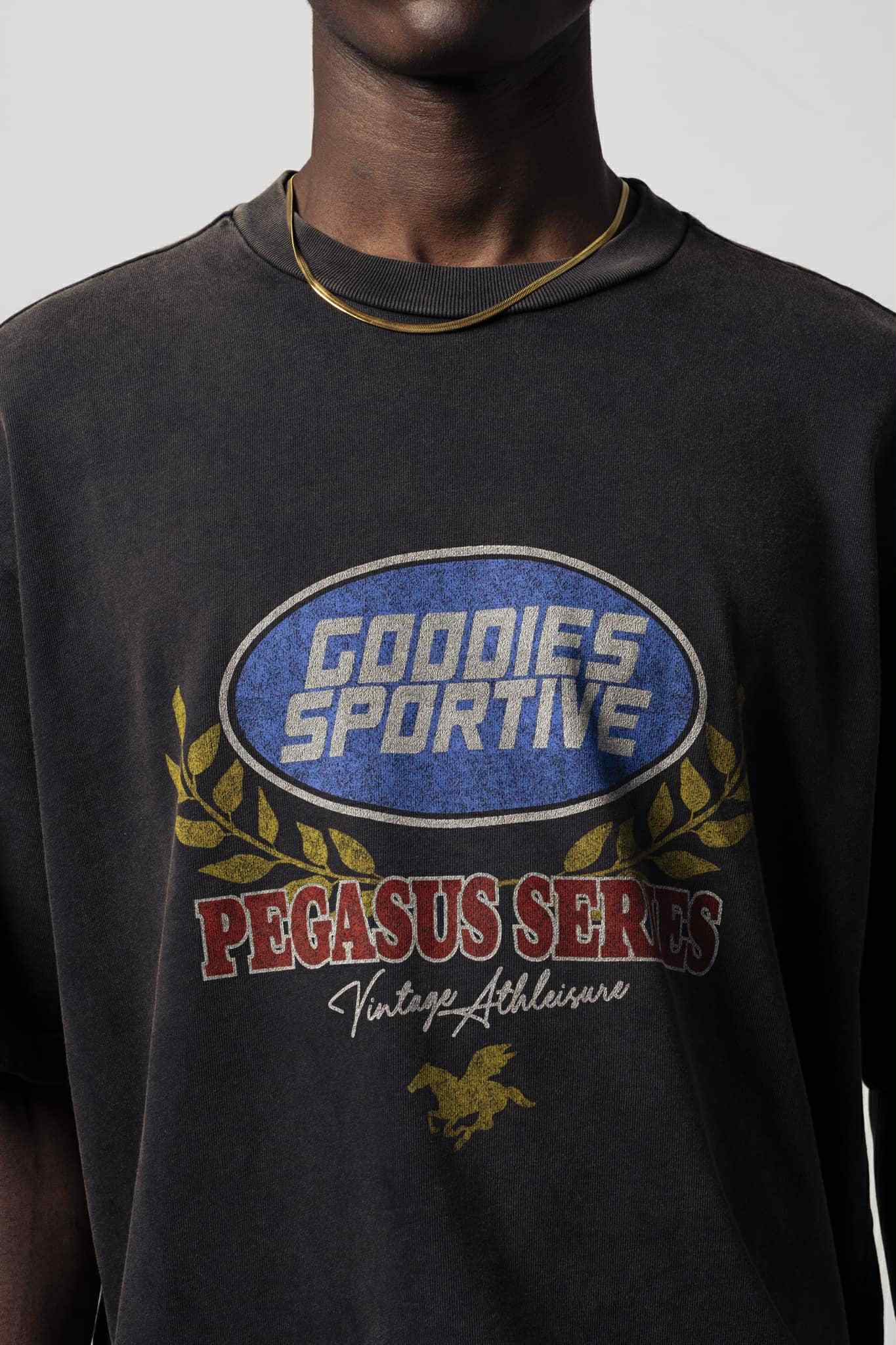 GOODIES SPORTIVE FADEOUT PREMIUM CAESAR TEE - BLACK