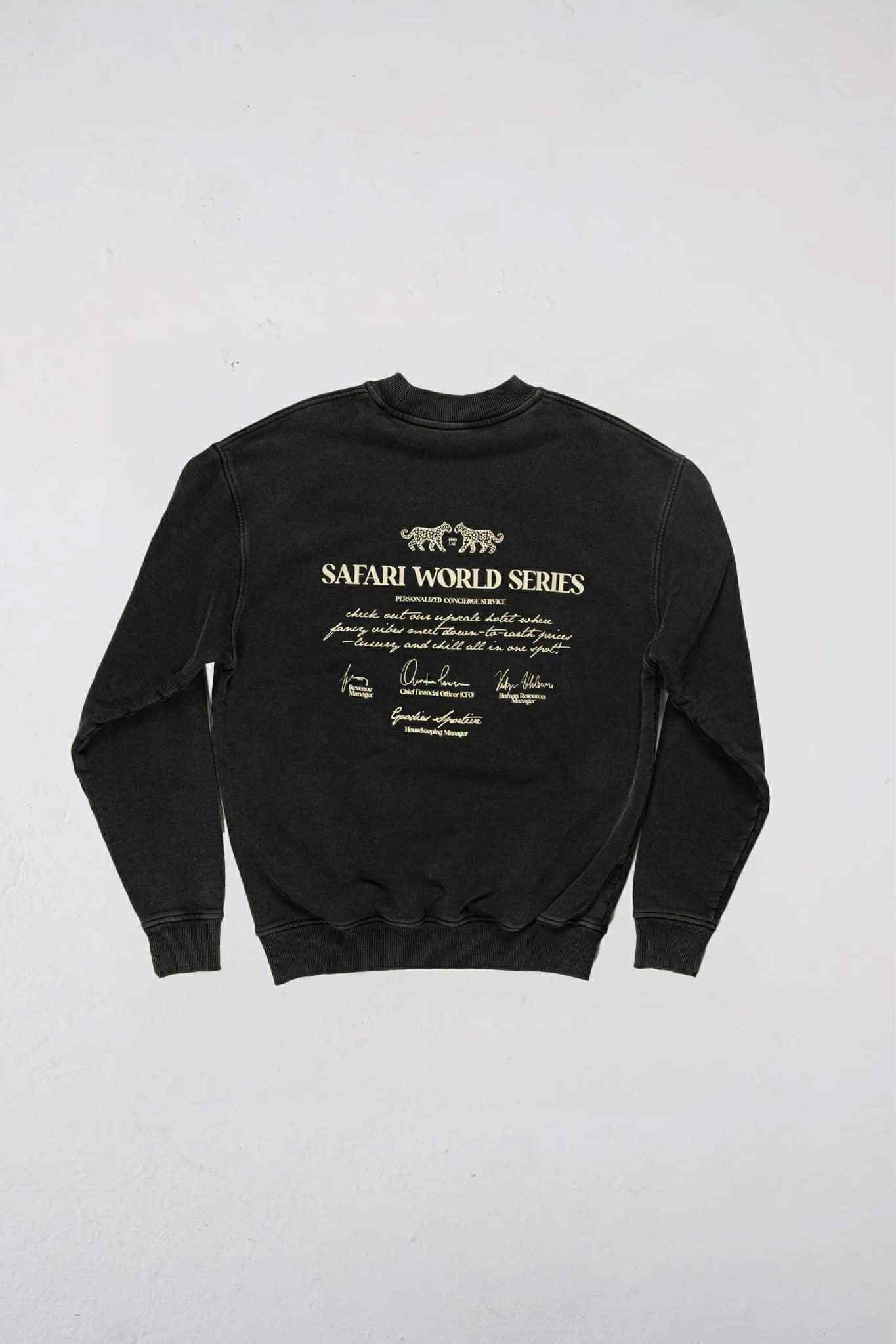 GOODIES SPORTIVE SAFARI WORLD SERIES CREW NECK - BLACK FADED