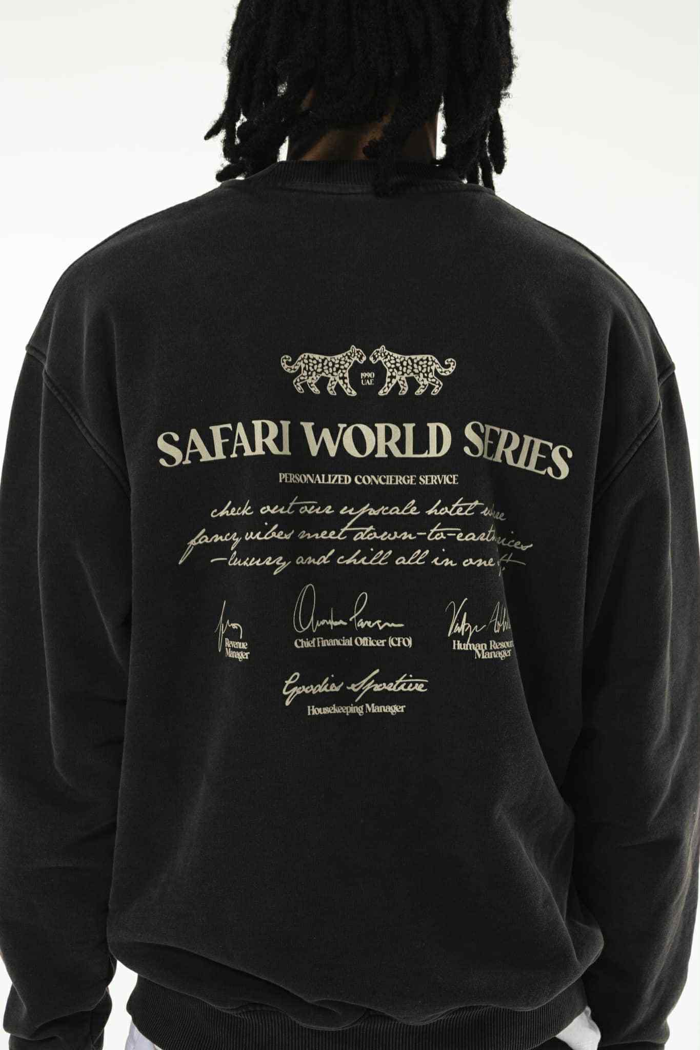 GOODIES SPORTIVE SAFARI WORLD SERIES CREW NECK - BLACK FADED