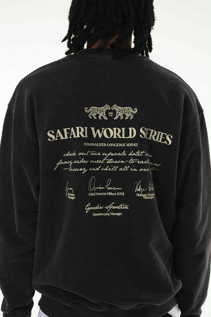 GOODIES SPORTIVE SAFARI WORLD SERIES CREW NECK - BLACK FADED