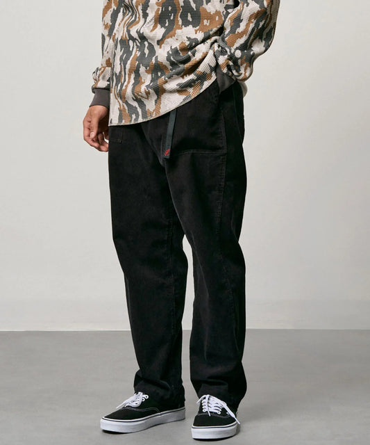 GRAMICCI CORD LOOSE TAPERED RIDGE PANTS - BLACK