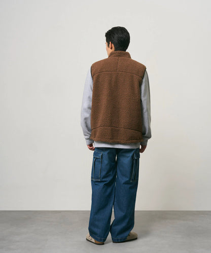GRAMICCI REVERSIBLE SHERPA VEST - DARK BROWN / BLACK