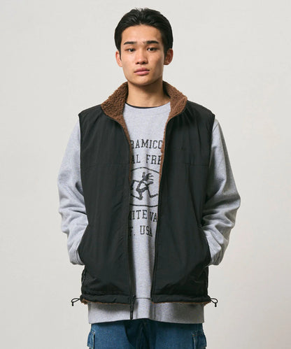 GRAMICCI REVERSIBLE SHERPA VEST - DARK BROWN / BLACK