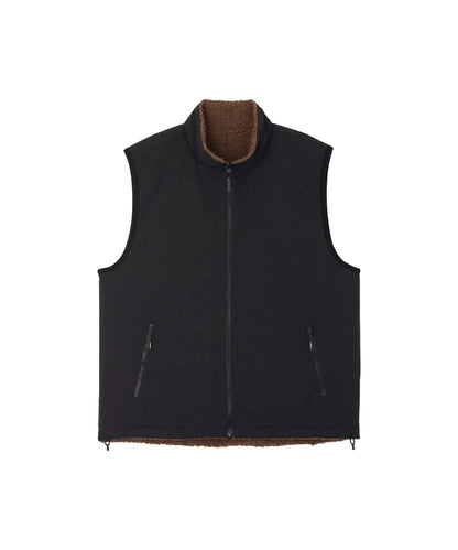 GRAMICCI REVERSIBLE SHERPA VEST - DARK BROWN / BLACK